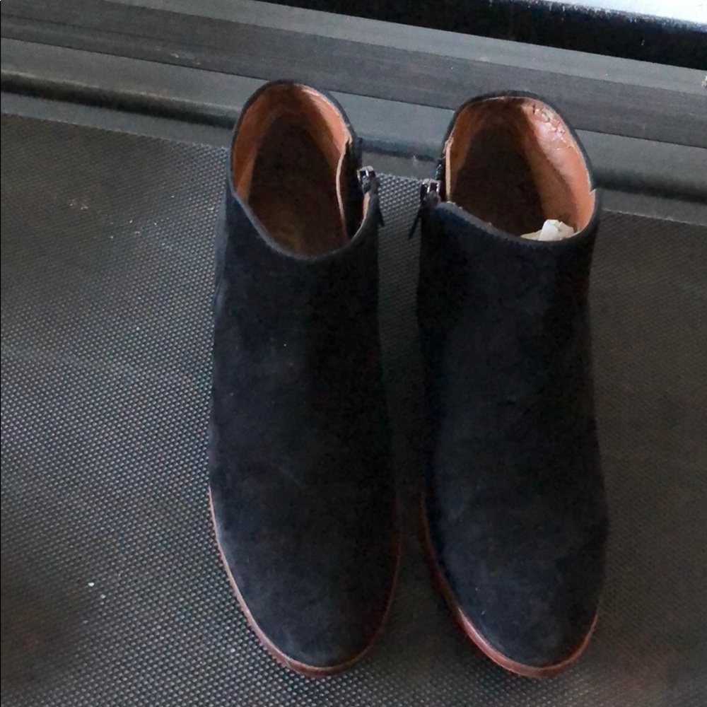 Sam Edelman black suede ankle booties 2 inch heels